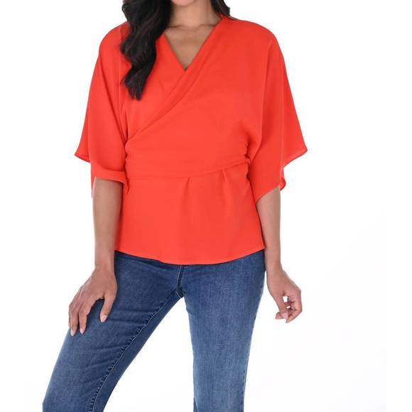 NEW FRANK LYMAN draped open front cardigan in rouge - Picture 2 of 3